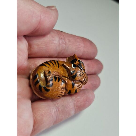 Vintage wooden cat brooch - Picture 3 of 9